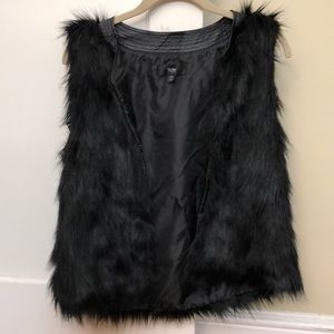 Black fur vest